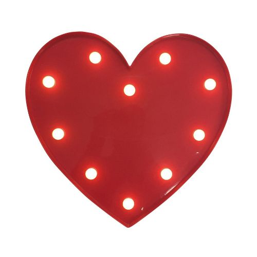 The Christmas Shop Red Battery Operated Lit Heart In Warm White Red